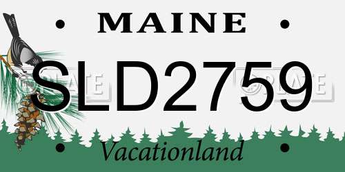 SLD2759 Maine License Plate