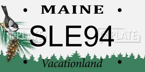 SLE94 Maine License Plate
