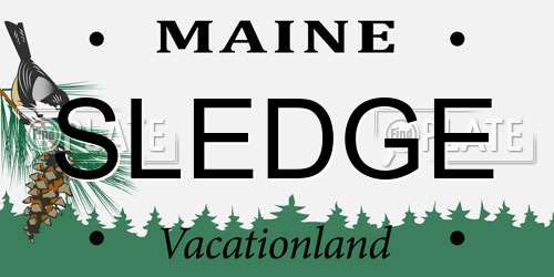 SLEDGE Maine License Plate
