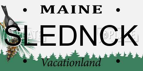 SLEDNCK Maine License Plate