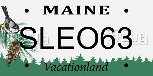 SLEO63 Maine License Plate
