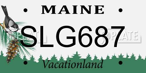 SLG687 Maine License Plate