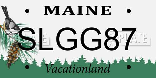 SLGG87 Maine License Plate