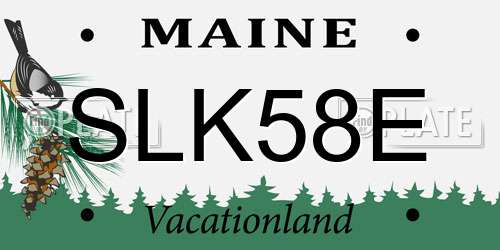 SLK58E Maine License Plate
