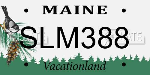 SLM388 Maine License Plate