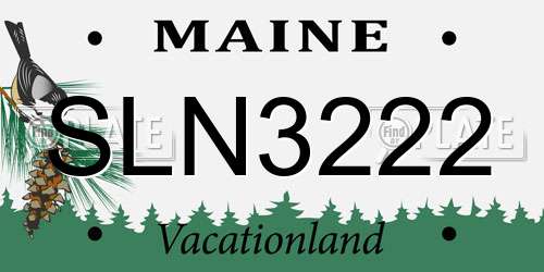 SLN3222 Maine License Plate