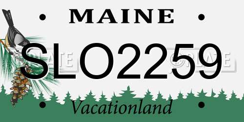 SLO2259 Maine License Plate