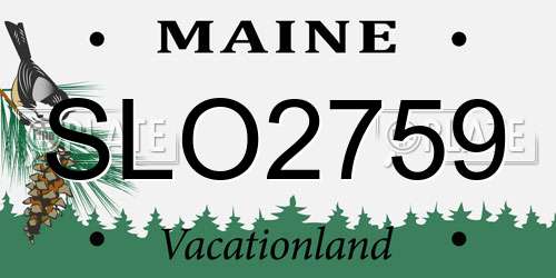 SLO2759 Maine License Plate