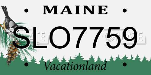 SLO7759 Maine License Plate