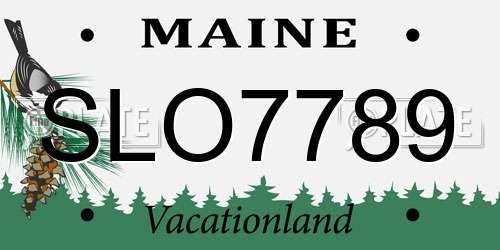 SLO7789 Maine License Plate