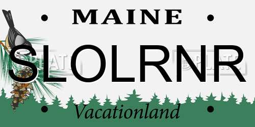 SLOLRNR Maine License Plate