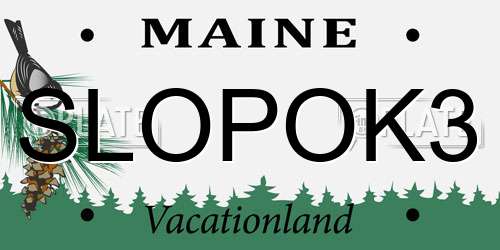 SLOPOK3 Maine License Plate