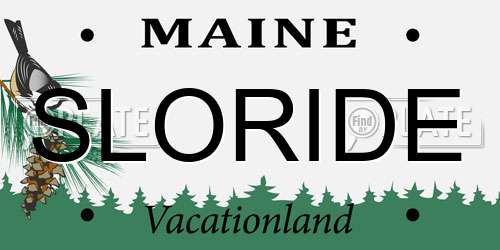 SLORIDE Maine License Plate