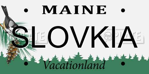 SLOVKIA Maine License Plate