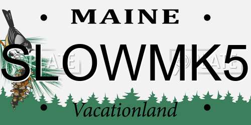 SLOWMK5 Maine License Plate