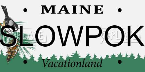SLOWPOK Maine License Plate