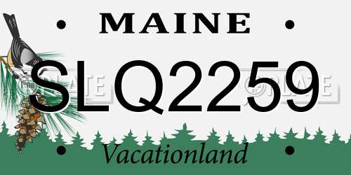 SLQ2259 Maine License Plate