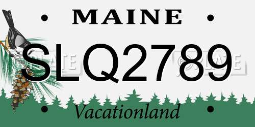 SLQ2789 Maine License Plate