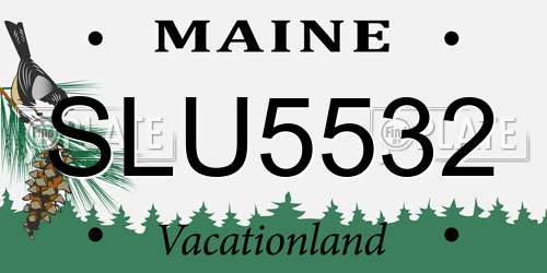 SLU5532 Maine License Plate