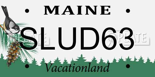 SLUD63 Maine License Plate