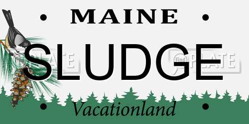 SLUDGE Maine License Plate