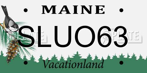 SLUO63 Maine License Plate