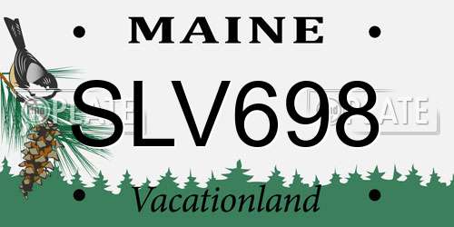 SLV698 Maine License Plate
