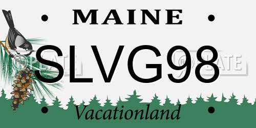 SLVG98 Maine License Plate