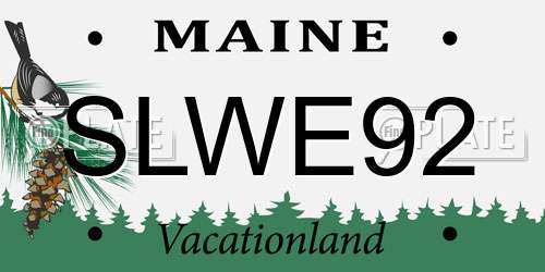 SLWE92 Maine License Plate