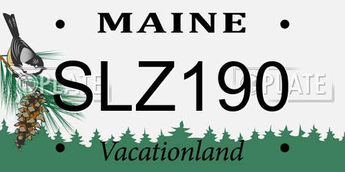 SLZ190 Maine License Plate