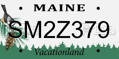 SM2Z379 Maine License Plate