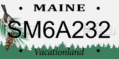 SM6A232 Maine License Plate