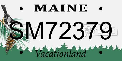 SM72379 Maine License Plate
