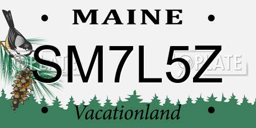 SM7L5Z Maine License Plate