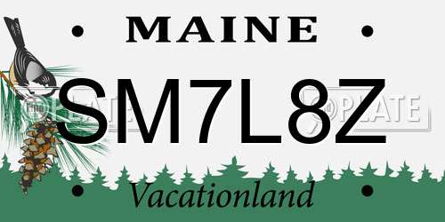 SM7L8Z Maine License Plate