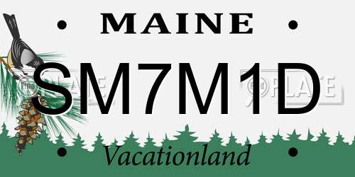 SM7M1D Maine License Plate
