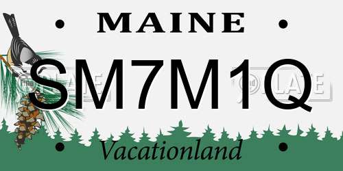 SM7M1Q Maine License Plate