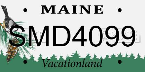 SMD4099 Maine License Plate