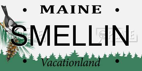 SMELLIN Maine License Plate