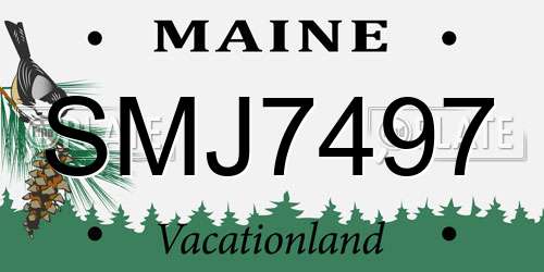 SMJ7497 Maine License Plate