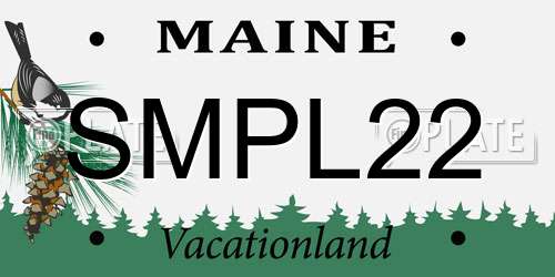 SMPL22 Maine License Plate