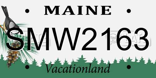 SMW2163 Maine License Plate