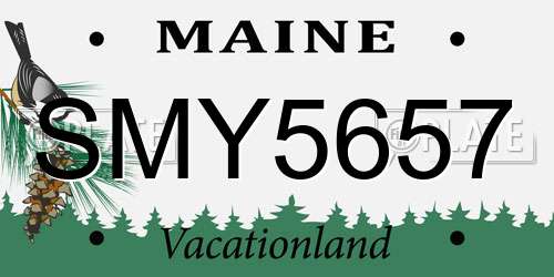 SMY5657 Maine License Plate
