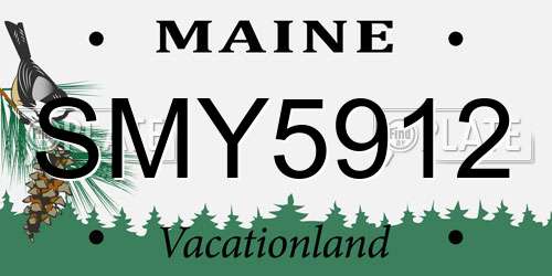 SMY5912 Maine License Plate