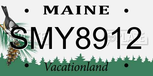 SMY8912 Maine License Plate