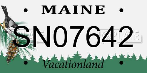 SN07642 Maine License Plate