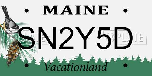 SN2Y5D Maine License Plate