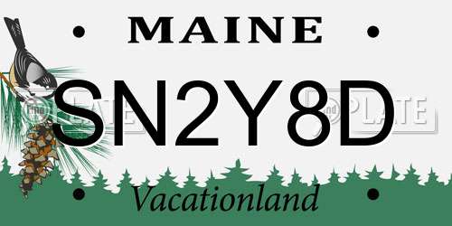SN2Y8D Maine License Plate