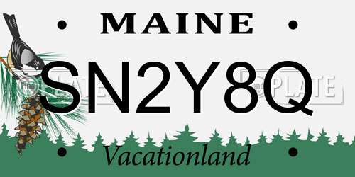 SN2Y8Q Maine License Plate