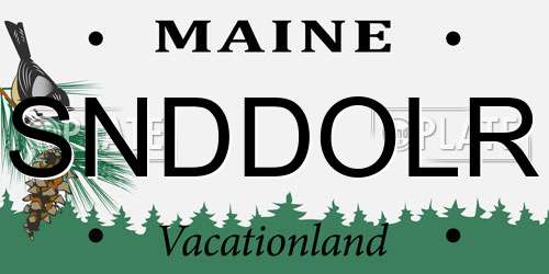 SNDDOLR Maine License Plate